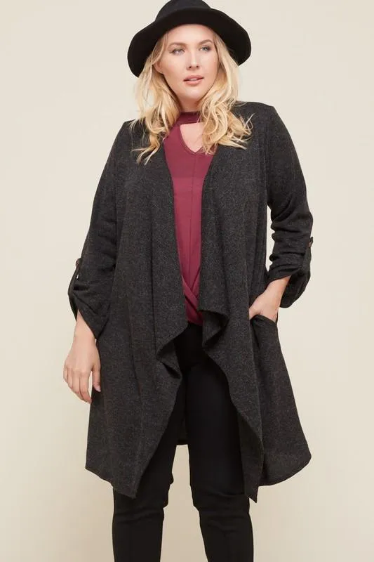 Plus Long Sleeve Cardigan