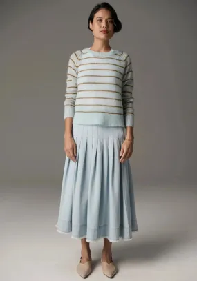 POL Clothing Maia Stripe Knit Blue/Khaki