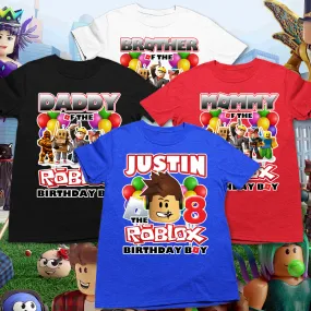 Roblox Birthday Boy Family Party Shirts, roblox birthday shirt
