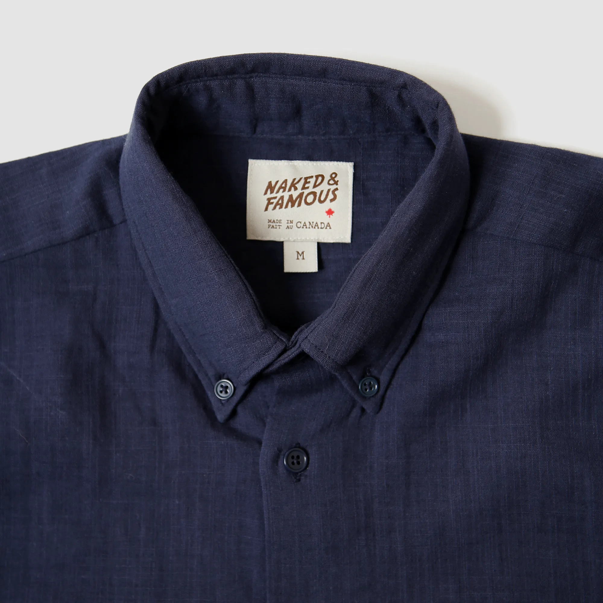Short Sleeve Easy Shirt - Double Weave Gauze Slub - Navy