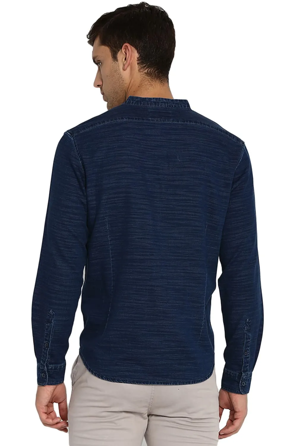 Slim Fit Indigo Kurta Shirt