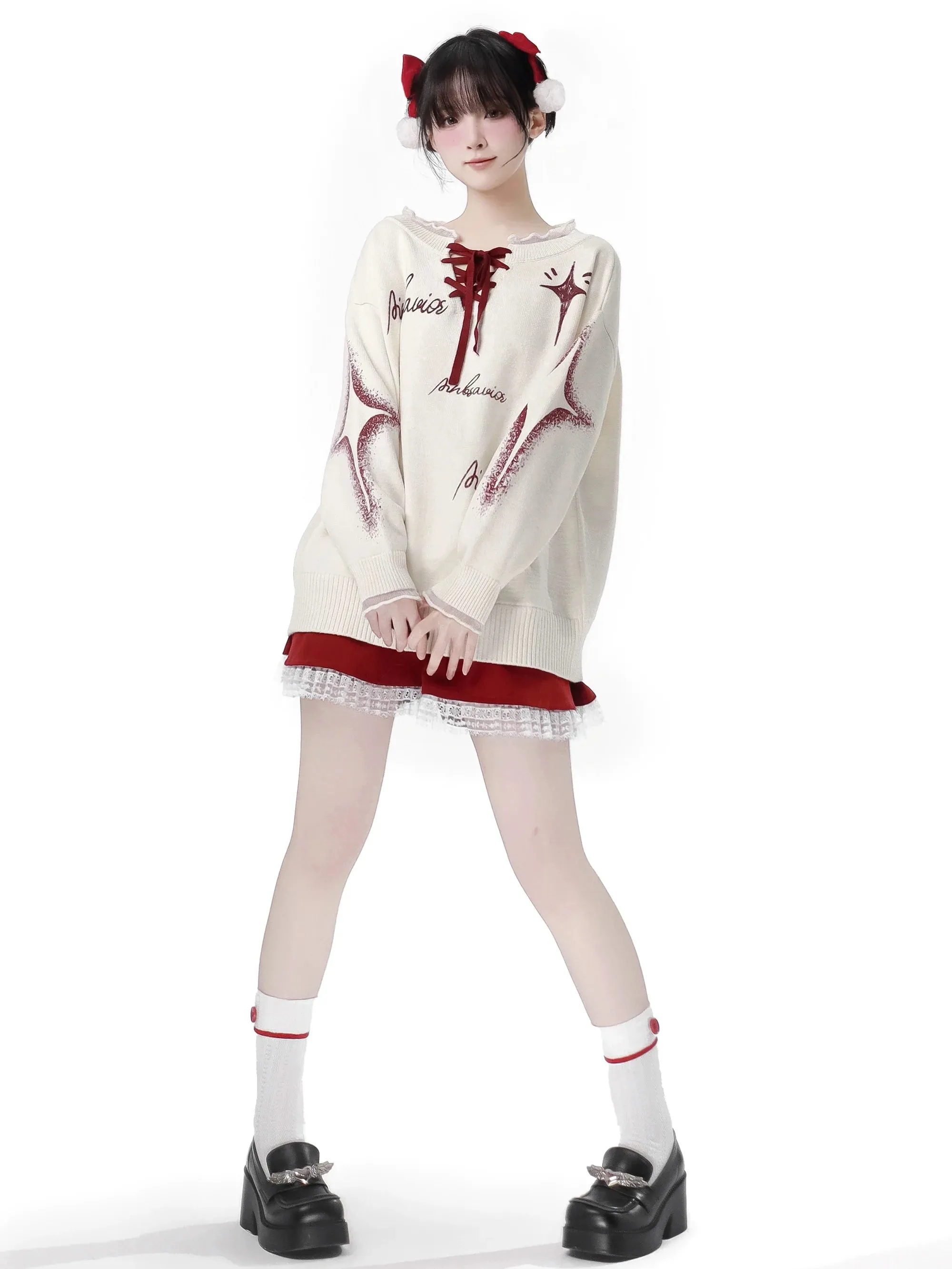 Star Strap Spectrum Soft Race   Red Tops Knit