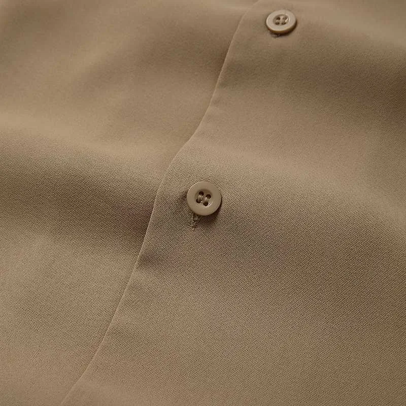 Voguable Fashion Men Brand Shirt Solid Long Sleeve V Neck Chic Button Casual Blouse  Streetwear Korean Style Shirts Camisas