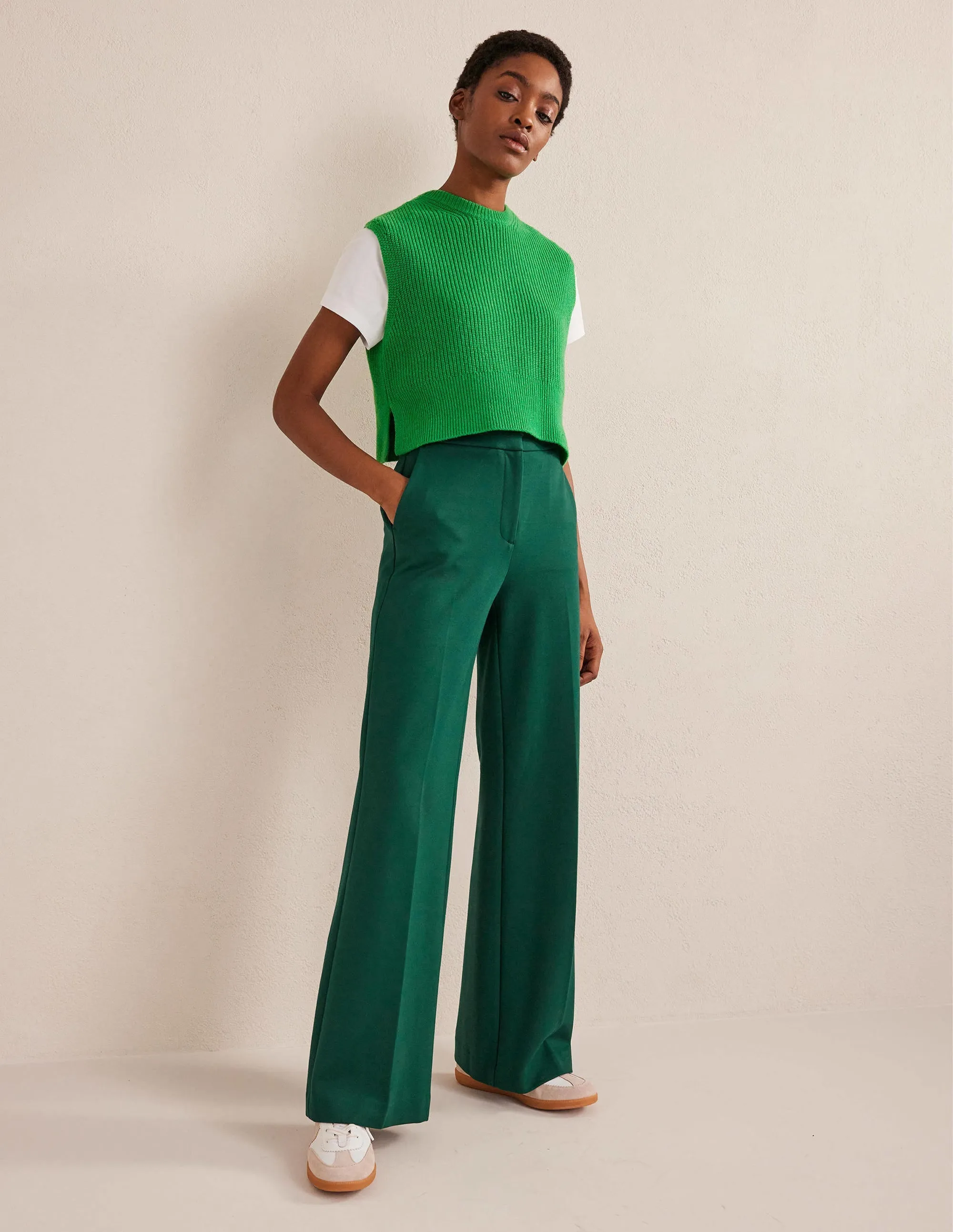 Westbourne Ponte Trousers-Emerald Night
